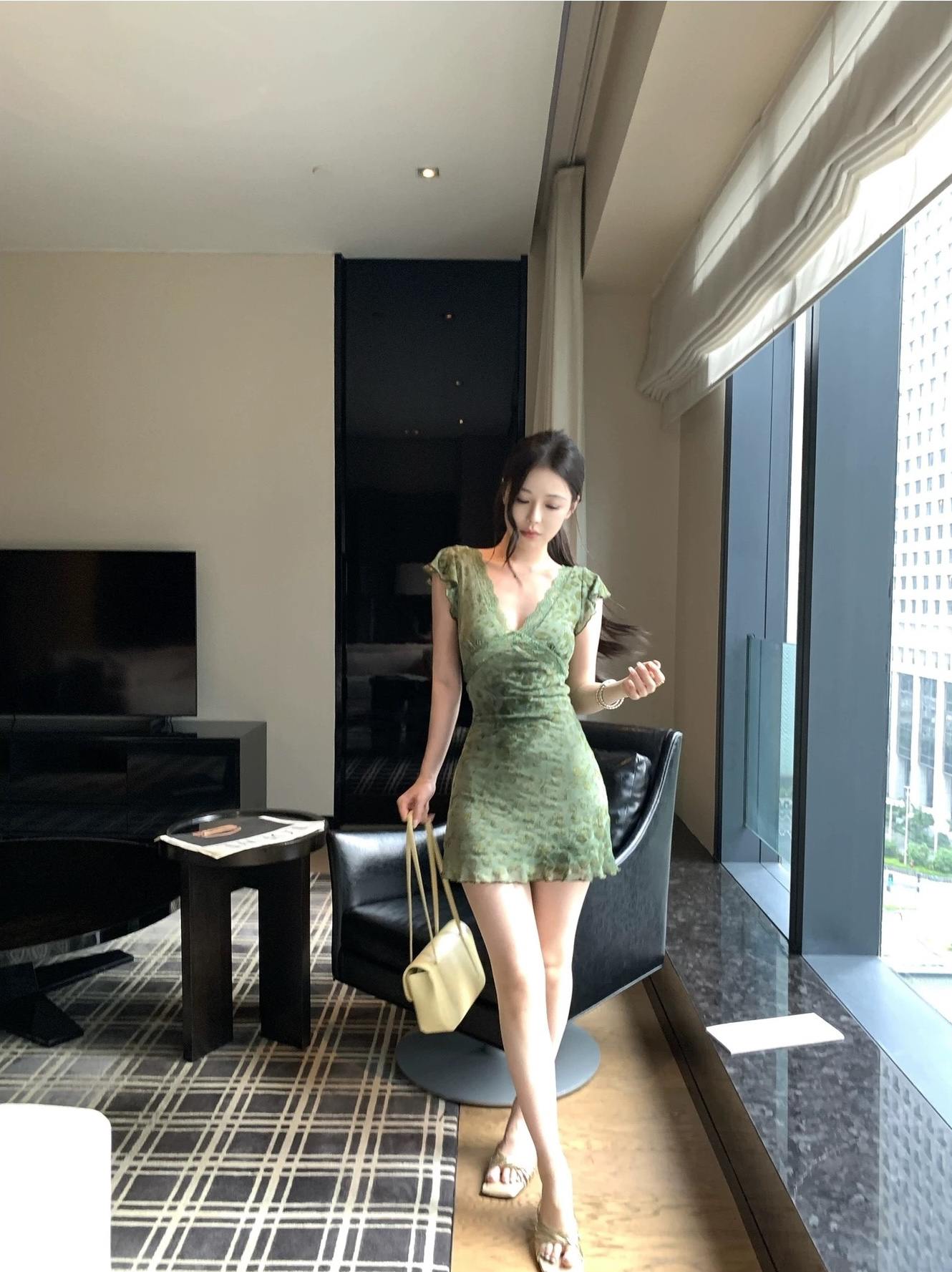 wuu2sweet 우 너무 달콤한 레이스 작은 날다 소매 비스듬한 자르다 레오파드 무늬 치마 여성 깊은 v 섹시함 몸매 가꾸기 허리 수축 드레스