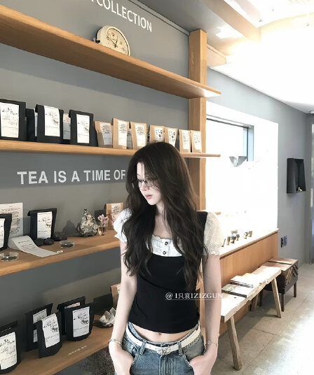 1개 다곤 1z1zgun 블랙 달콤한 마이크로 페이크 레이어드 레이스 조각 반팔 잘 행동 한 거품 소매 레이스 맨위