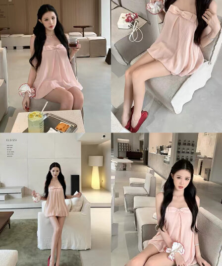레드 맨 파빌리온 캐미솔 여름 외출용 핫걸 착용 가져 가라. 디자인 센스 순수한 욕망 백리스 핑크색 민소매 튜브탑 맨위