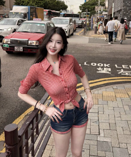 farte shop 물 정신 체리 폴로 칼라 높음 폭탄 망사 체크무늬 단추 여성 셔츠 봄 여름 수확 허리 위로