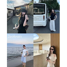批发Goo Goo Eyes韩系真两件叠穿天丝斜肩<b class='q'>上衣</b><b class='q'>女</b>夏修身显瘦气质两件套