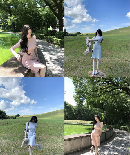 farte shop 하트 비트 라이 경기 서울 모직물 티셔츠 스트레이트 반 스커트 두 조각 여성 세트 봄 가을 세트