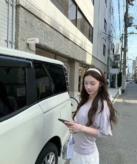 goo goo eyes08 30 20 00 신제품 95 접기 대 라운드 넥 배트윙 소매 느슨함 허리 수축 맨위