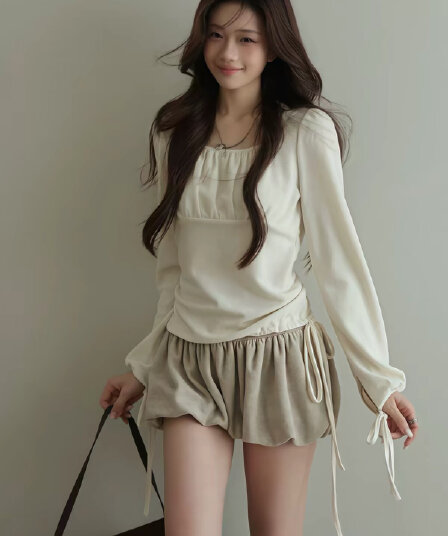 눈 안개 남자 배 pear 오리지널 소녀 센스 작은 대중 느긋한 품격 긴팔 티셔츠 맨위