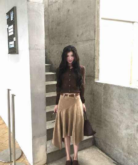 한 번 물고기 적갈색 이른 가을 레트로 링 그리드 자카드 니트 오픈 가디건 여성 몸매 가꾸기 쇼트 스타일 품격 다용도 외출용