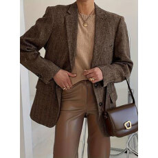 批发欧美2026新款春<b class='q'>秋</b>女外套高级时尚设计感气质百搭西装上衣