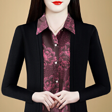 批发假俩件衬衫女时尚2026春秋季新款减龄百搭显瘦气质<b class='q'>妈妈装</b>长袖<b class='q'>上衣</b>