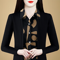 批发假俩件衬衫女时尚2026春秋季新款减龄百搭显瘦气质<b class='q'>妈妈装</b>长袖<b class='q'>上衣</b>