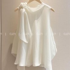 批发独特漂亮洋气高端别致小衫法式小上衣白色无袖衬衫2026新款女<b class='q'>夏季</b>