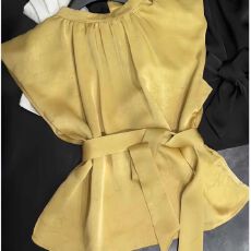 批发2026<b class='q'>夏季</b>法式高级感气质雪纺衬衫女欧货小衫爆款系带设计感上衣