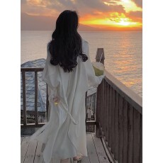 批发法式防晒衬衫女长袖夏季中长款空调开衫防晒衣<b class='q'>上衣</b>百搭时尚薄外套