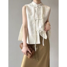 批发中式国风盘扣<b class='q'>春</b>夏秋2026提花新款女装马甲短款坎肩上衣背心复古