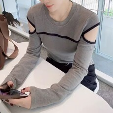 春秋新款微胖德绒早秋内搭气质打底衫设计感露肩百搭女上衣