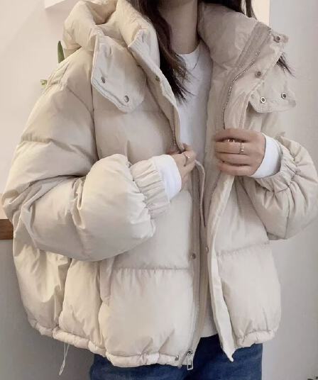 oversize 패딩 재킷 쇼트 스타일 후드 면 옷 면 의류 여성 2026 년 새로운 트렌디 가을 겨울철 재킷 두꺼움 목화 진딧물