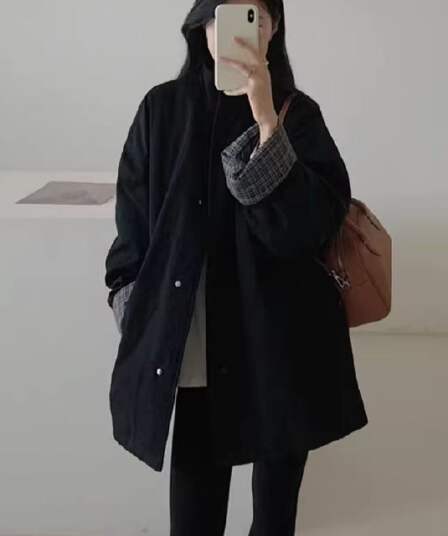 고급 센스 배색 솜을 넣은 면 의류 2026 폭발 신제품 스탠드 칼라 캐주얼 루즈핏 다용도 두꺼운 보온 바람막이