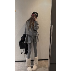 批发慵懒风气质软糯时尚毛衣短裙女装2025秋<b class='q'>冬</b>新款巨好看加厚针织套装