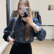 批发今年流行拼接<b class='q'>牛仔</b><b class='q'>衬衫</b>女春季2025新款高级感气质显瘦独特上衣<b class='q'>衬衣</b>