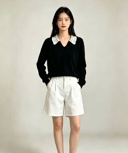 한 부서 홀로우 아웃 레이스 베이비 칼라 얼음 실크 티셔츠 여성 여름 루즈핏 디스플레이 얇고 작은 날다 소매 캐주얼 출퇴근 쇼트 스타일 작은 셔츠