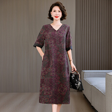 批发2026<b class='q'>夏</b>季新款<b class='q'>中年女装</b>杭州丝绸真丝香云纱连衣裙高端桑蚕丝裙子