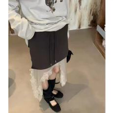 批发太独特了 小众设计感蕾丝拼接短裙辣妹显瘦包臀<b class='q'>半身裙</b>
