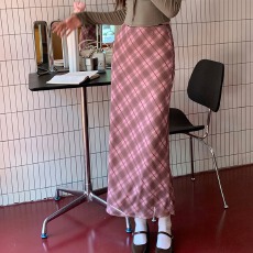 批发实拍2026春夏新款设计感<b class='q'>欧美</b>复古格纹半裙网纱高腰裙子包臀裙女