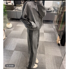 批发HuiHui慵懒风休闲时尚套装辣妹紧身加厚加磨毛韩版套装