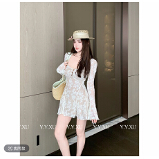 批发媛媛【乱世佳人】纯欲<b class='q'>蕾丝</b>裙白色连衣裙修身海边度假气质<b class='q'>短裙</b>#