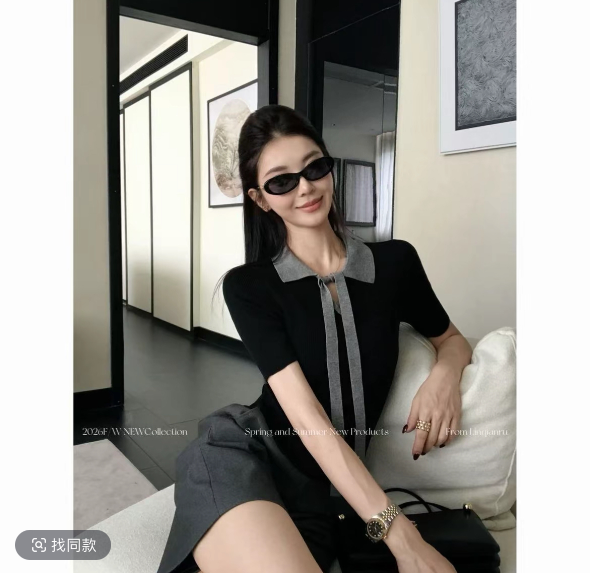 린 천 입력 지능 자매 새로운 품격 슬림해 보이는 고급 센스 회색 색상 시스템 캐주얼 패션 세트