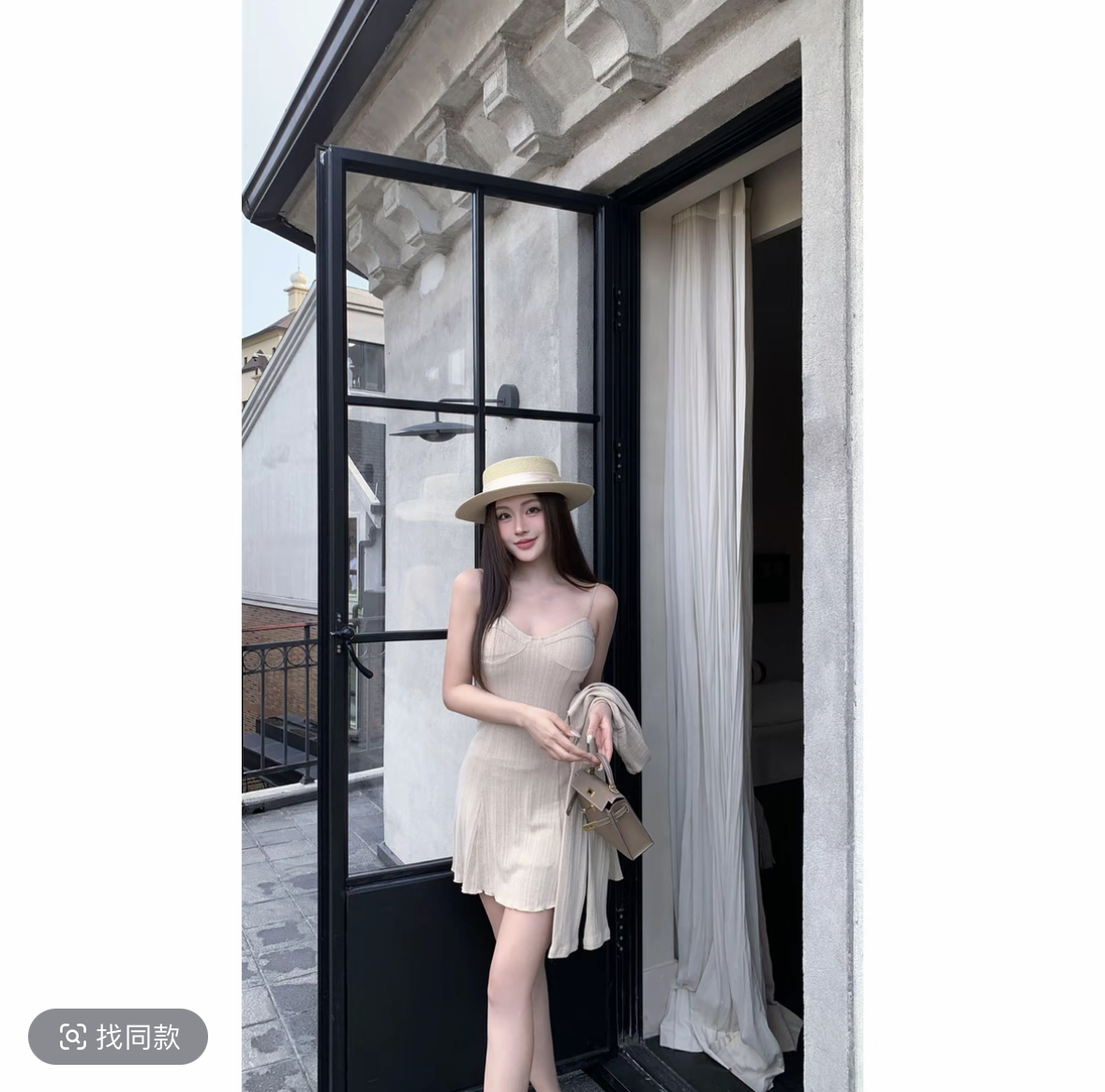 폭발 가방 독점적 인 디자인 센스 작은 대중 품격 섹시함 핫걸 튜브탑 슬립 드레스 오픈 가디건 세트