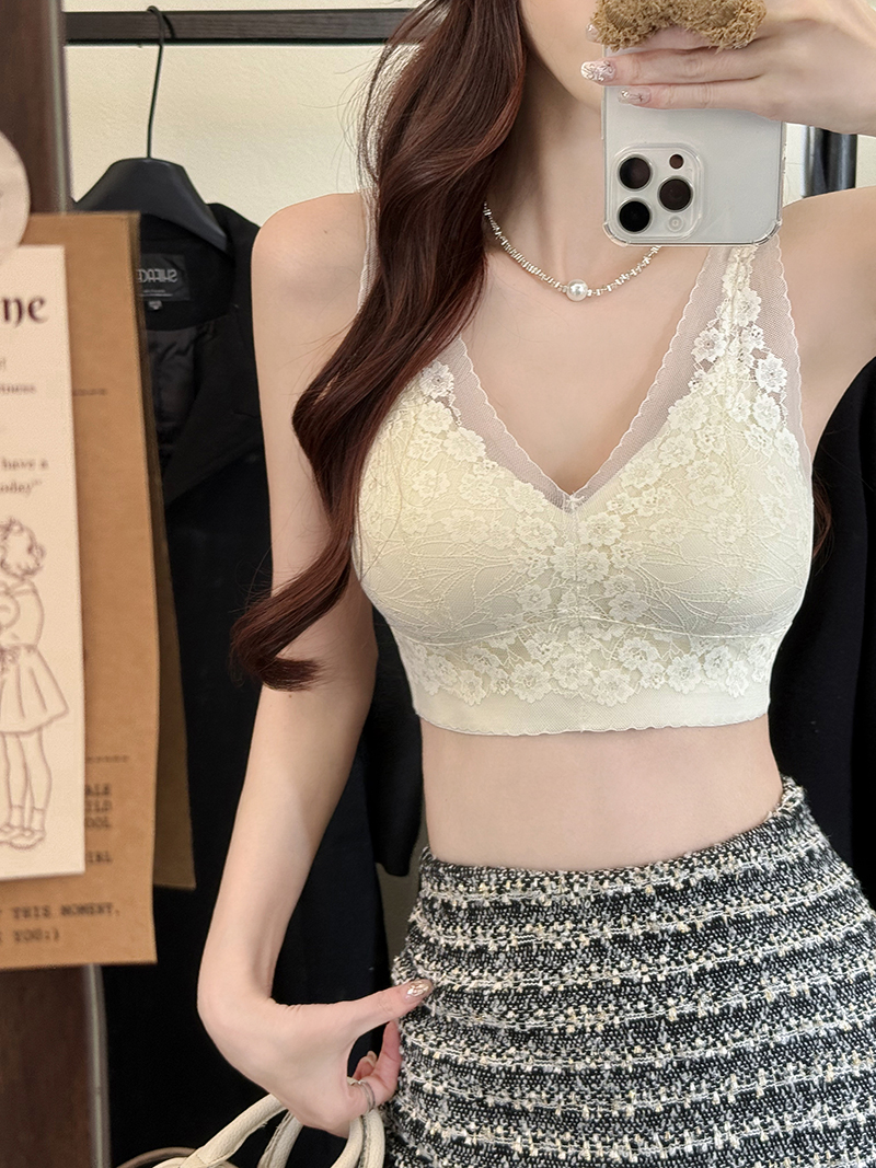 실사 프랑스식 레이스 속옷 모으다 안 뛰 컵 벨트 패드 브래지어 아름다움 뒤로 인사이드 가져 가라. 기본 셔츠 스택 착용 유물