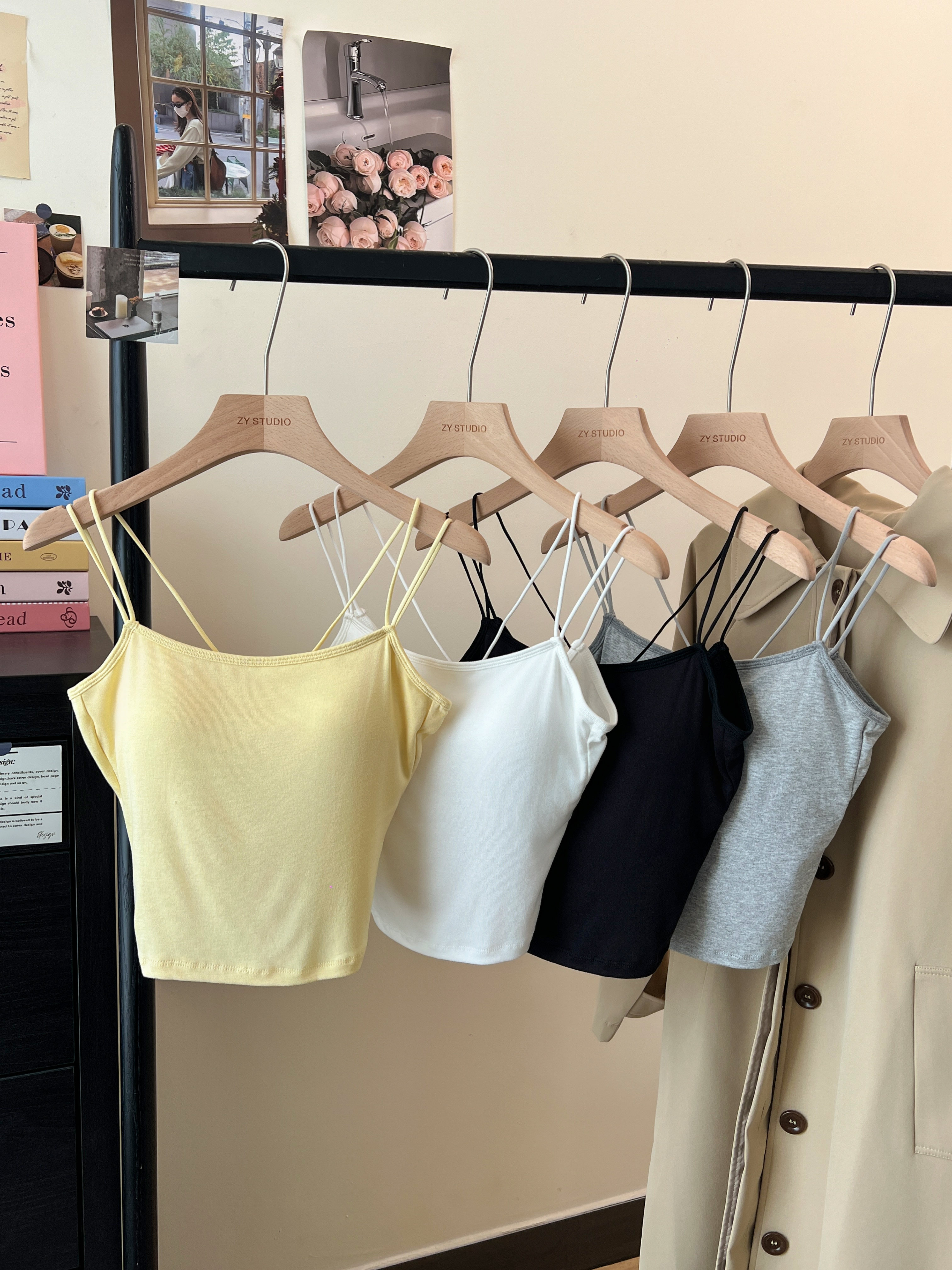 실사 순수한 욕망 바람 리브 캐미솔 뒤로 십자가 아름다움 뒤로 속옷 몸매 가꾸기 다용도 민소매 만나는 맨위