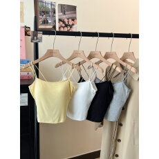 批发实拍纯欲风螺纹吊带背心后背交叉美背内衣修身<b class='q'>百搭</b>无袖打底上衣