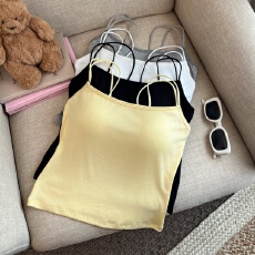 批发实拍纯欲风设计感吊带背心后背交叉短款美背<b class='q'>内衣</b>露肩无袖打底上衣