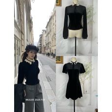 批发Wuuus <b class='q'>巴洛克</b>丝绒组 法式中古蕾丝 可拆卸领口 衬衫/<b class='q'>连衣裙</b>