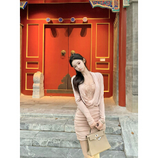 批发Hotdog 热狗很辣赫斯玫瑰 圣诞甜心 新年圣诞红色荡领<b class='q'>连衣裙</b>