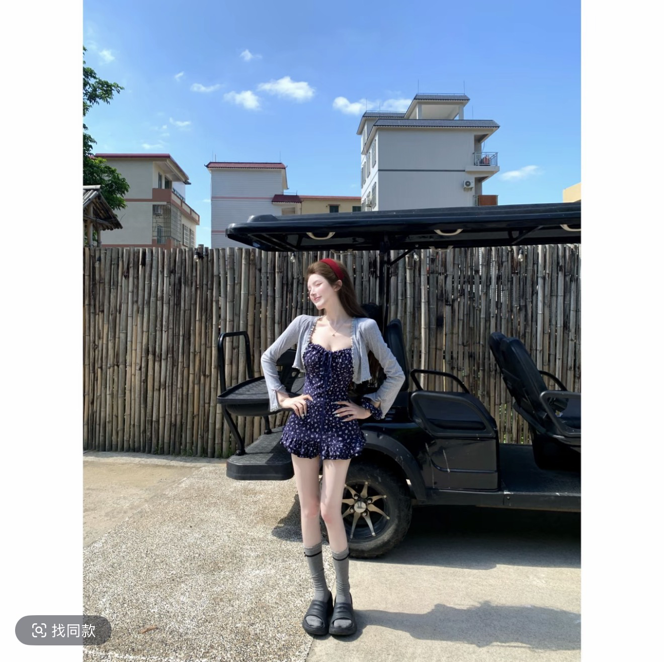 루이 茜 웨이 Sher S 한 부서 소녀 여름 새로운 휴가 전원 바람 드레스 오픈 가디건 r2693-1l