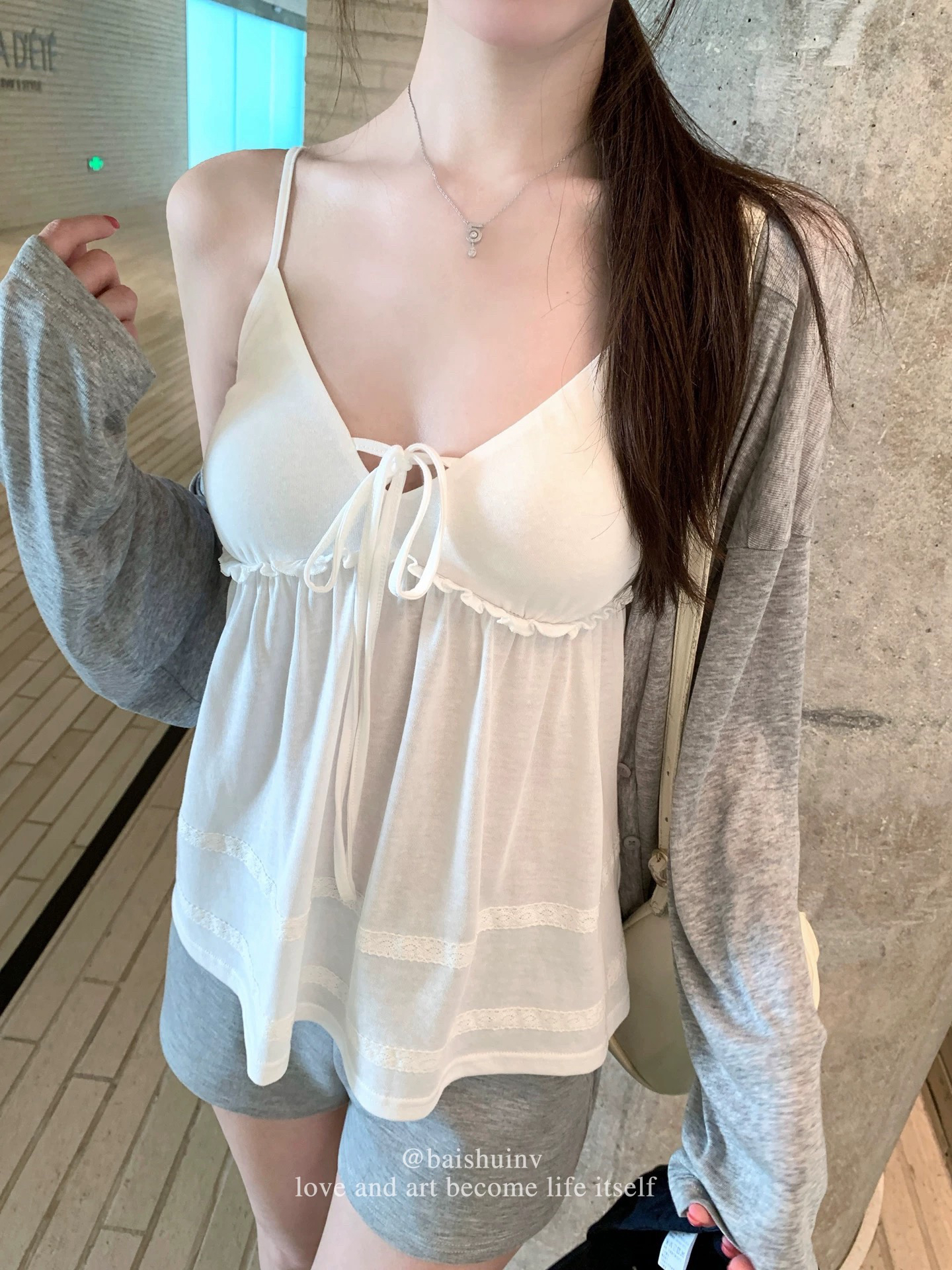 화이트 워터 여성 소녀 마음 눈꽃 면 레이스 측면 캐미솔 여름 한 부서 달콤함 순수한 욕망 슬립 맨위