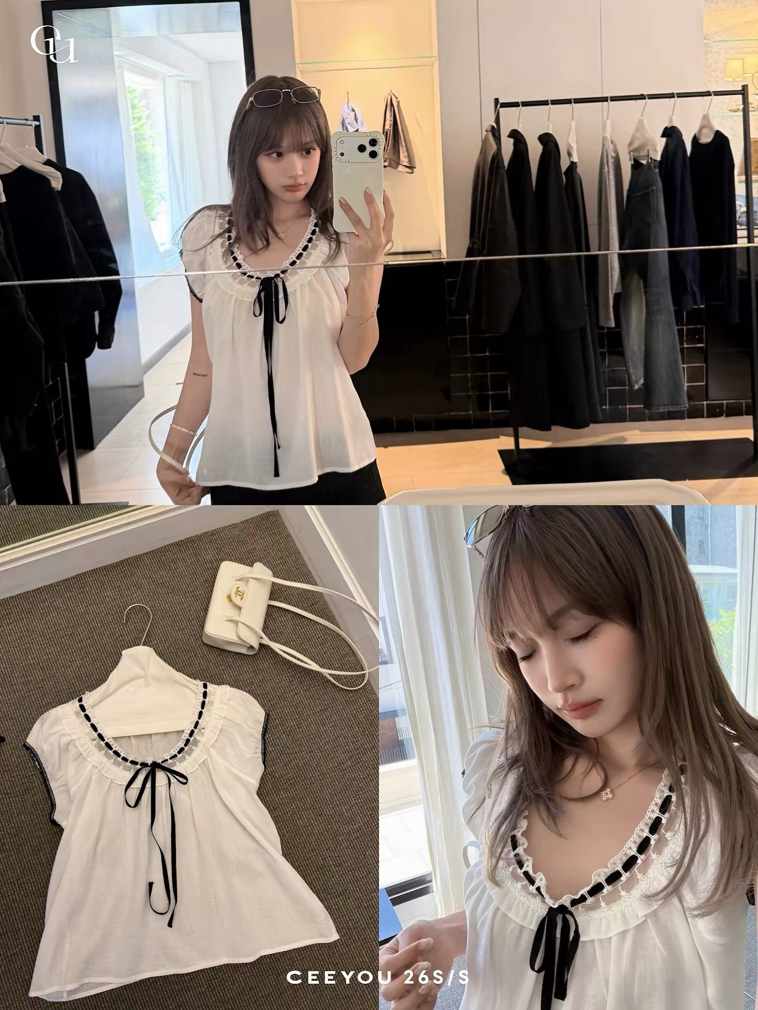 ceeyou 배색 레이스업 펌프 칼라 100 라이 경기 서울 작은 셔츠 여름