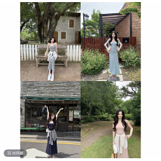 批发来财小马.【松弛天菜裙】挂脖连衣裙女吊带长裙修身气质度假裙