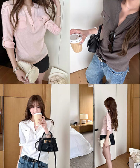 yookson 느슨함 basic 현재 문제 chao 사랑 높음 비율 부드럽다 면 편안함 통기성 중간 소매 티셔츠 여성