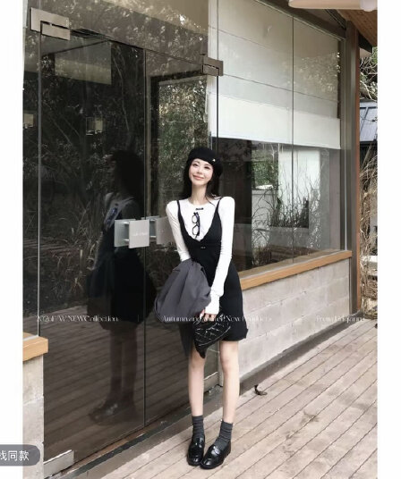린 천 입력 그리드 레이 캐주얼 파이 새로운 품격 슬림해 보이는 고급 센스 미니멀리즘 부서 패션 세트 여성 의류