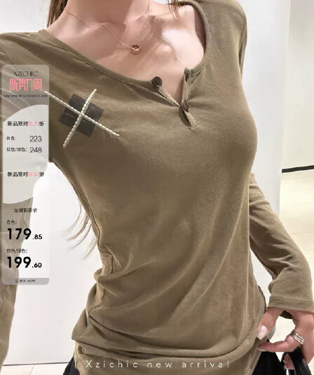 xzichic 링화 t 150g 면 100% 학원 스타일 u 종류 헨리 칼라 프린트 자수 티셔츠 만나는 맨위 여성 가을