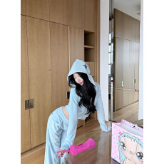 批发Laareetoo  星星<b class='q'>丝绒</b>卫衣外套女秋季2026新款直筒休闲裤两件套