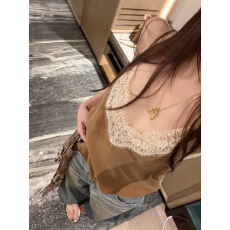 批发法式性感丝绒蕾丝吊带背心女<b class='q'>夏</b>季设计感纯欲辣妹休闲宽松无袖上衣