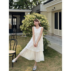 批发实拍~ 春夏新款韩版宽松温柔甜美风气质中长款<b class='q'>背心</b>无袖连衣裙女