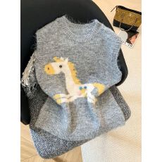 批发韩系圆领无袖针织衫马甲叠穿坎肩女款新款宽松外穿毛衣背心