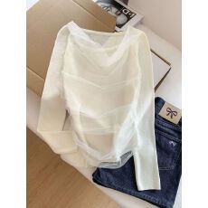 批发韩系甜美温柔风蕾丝拼接一字肩荡领针织衫<b class='q'>女</b>春新款显瘦单穿上衣