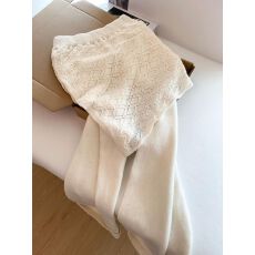 批发杏色带屁帘高腰针织休闲裤女士直筒梧桐长裤小个子糯米裤