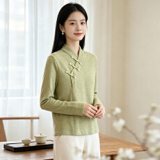 批发2026秋冬高级禅服针织唐装女中国风禅意茶服春居士服新中式上衣