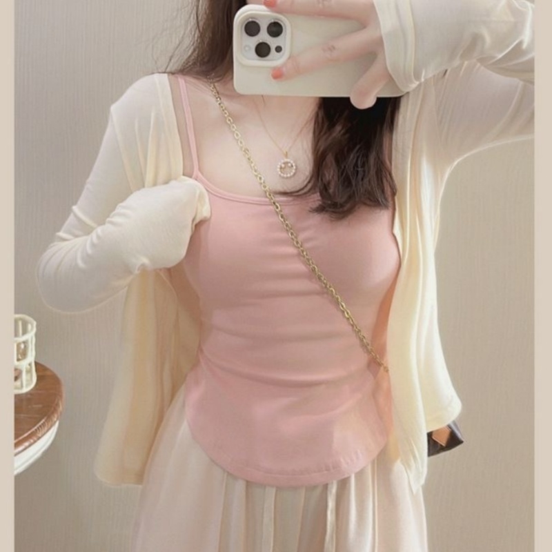 FA34985# 春秋季新款韩国东大门修身性感女人味带胸垫吊带背 服裝批發女裝批發服飾貨源